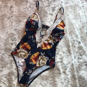 Floral one piece swimsuit